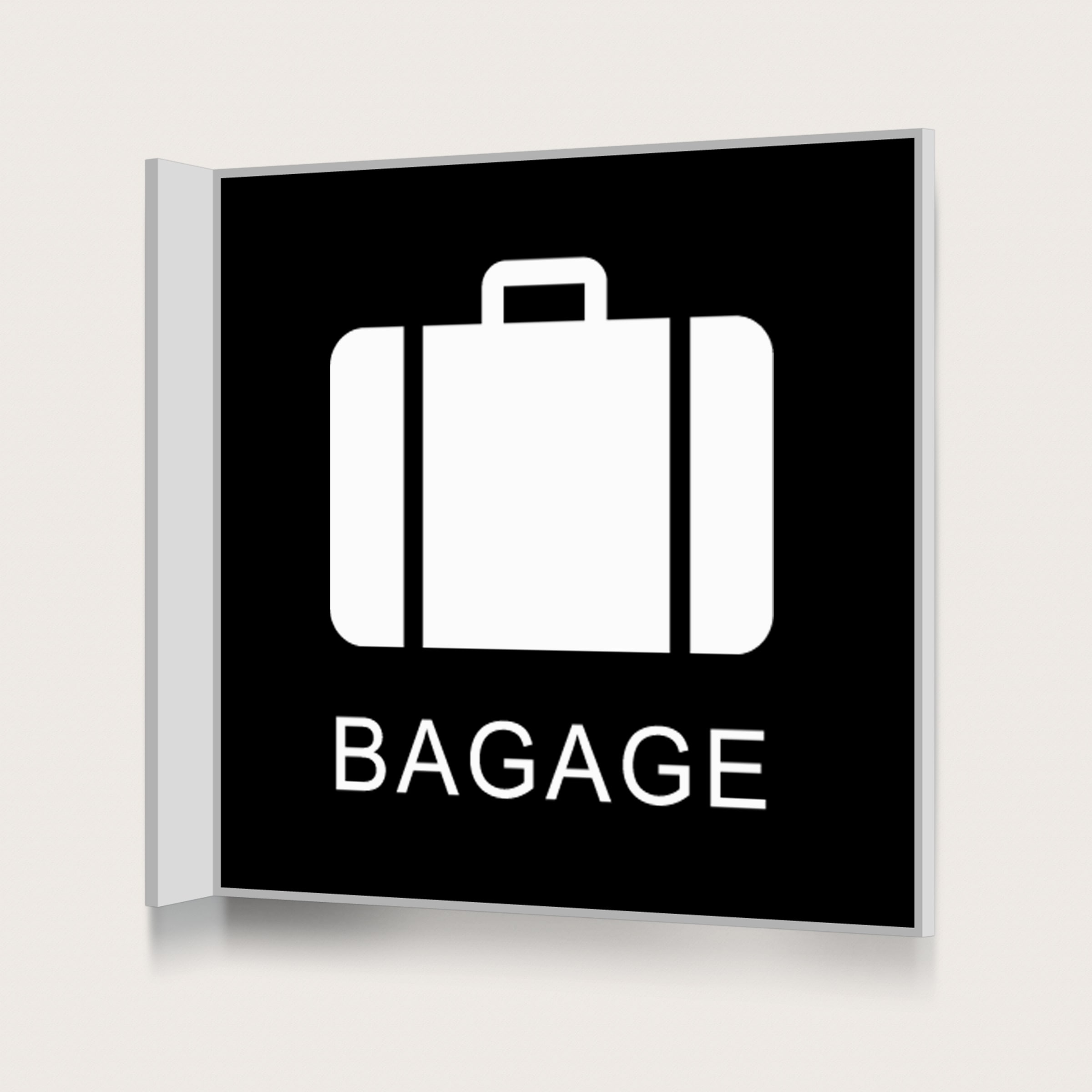 Flaggskylt Bagage Svart 150 x 150 mm