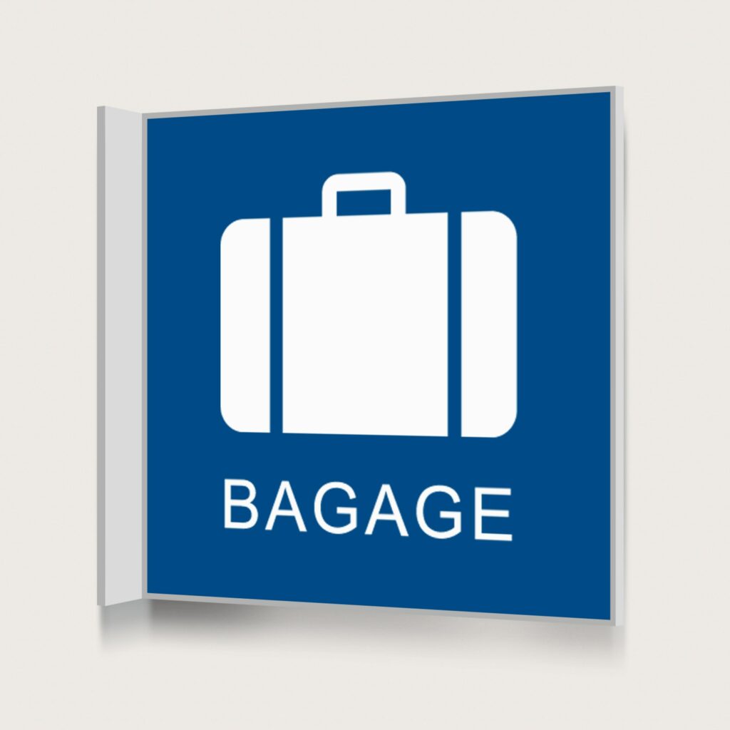 Flaggskylt Bagage Blå 150 x 150 mm