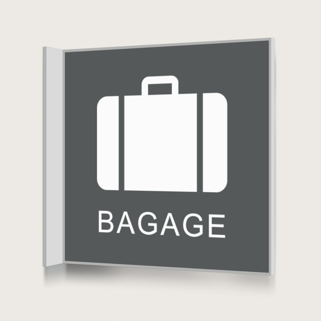 Flaggskylt Bagage Charcoal 150 x 150 mm