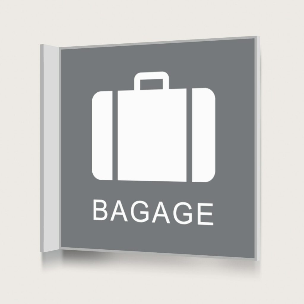 Flaggskylt Bagage Grå 150 x 150 mm