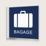 Flaggskylt Bagage Mörkblå 150 x 150 mm