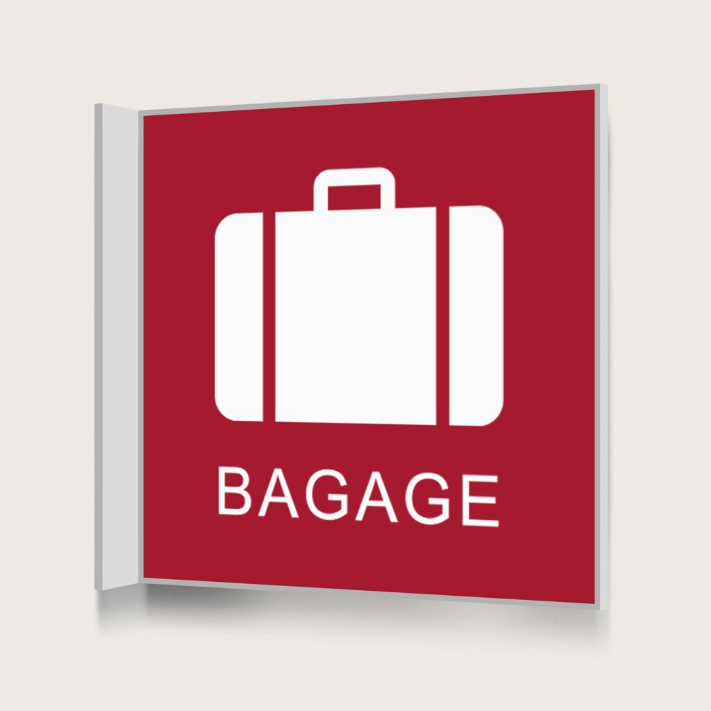 Flaggskylt Bagage Blå 150 x 150 mm
