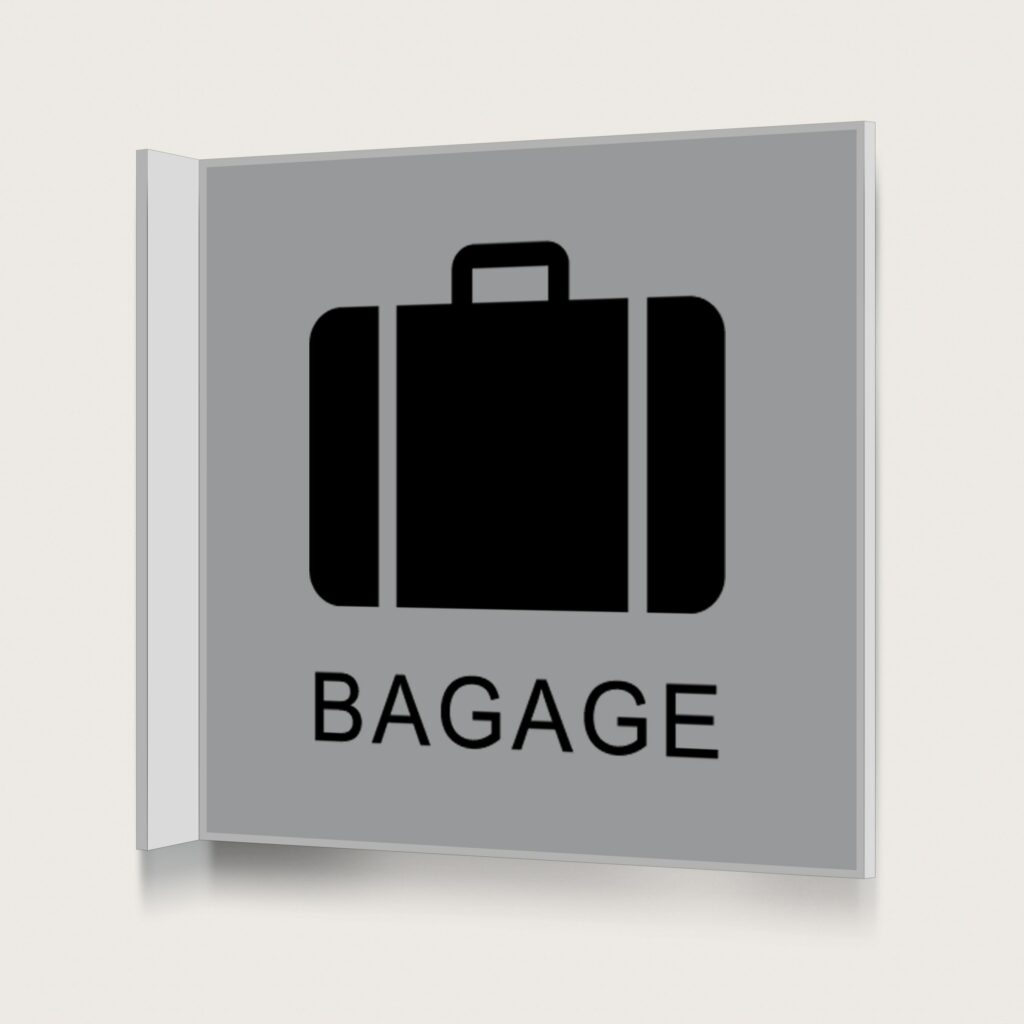 Flaggskylt Bagage Silver 150 x 150 mm