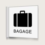 Flaggskylt Bagage Vit 150 x 150 mm