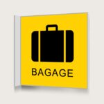 Flaggskylt Bagage Gul 150 x 150 mm