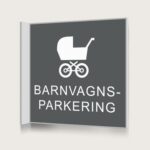 Flaggskylt Barnvagnsparkering Charcoal 150 x 150 mm