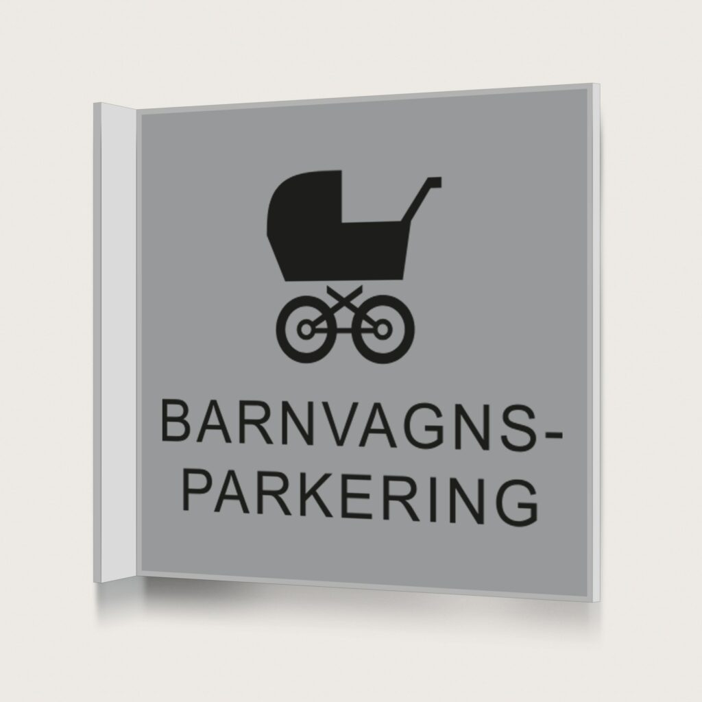 Flaggskylt Barnvagnsparkering Silver 150 x 150 mm