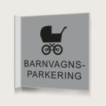 Flaggskylt Barnvagnsparkering Silver 150 x 150 mm