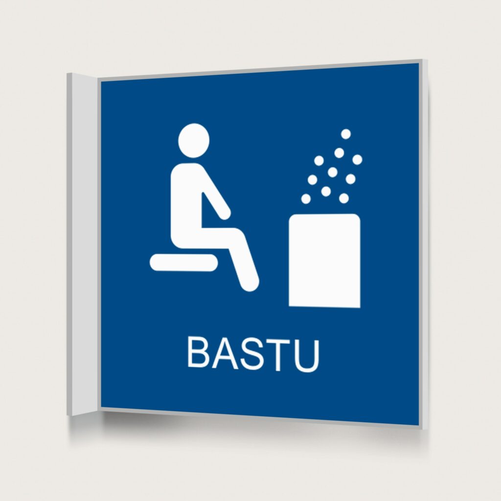 Flaggskylt Bastu 2 Blå 150 x 150 mm