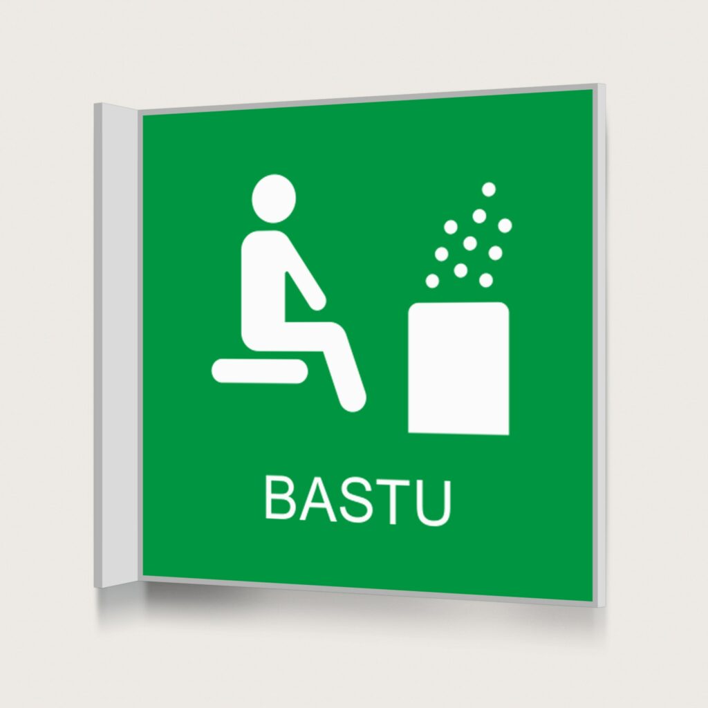 Flaggskylt Bastu 2 Grön 150 x 150 mm
