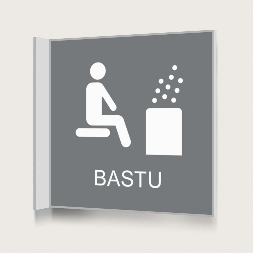 Flaggskylt Bastu 2 Grå 150 x 150 mm