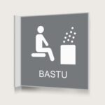 Flaggskylt Bastu 2 Grå 150 x 150 mm