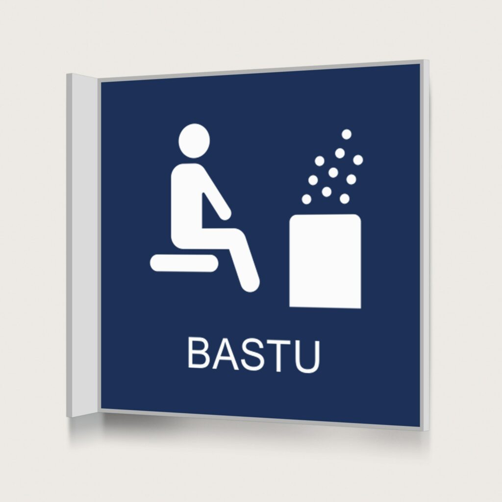 Flaggskylt Bastu 2 Mörkblå 150 x 150 mm