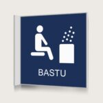 Flaggskylt Bastu 2 Mörkblå 150 x 150 mm