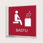 Flaggskylt Bastu 2 Röd 150 x 150 mm