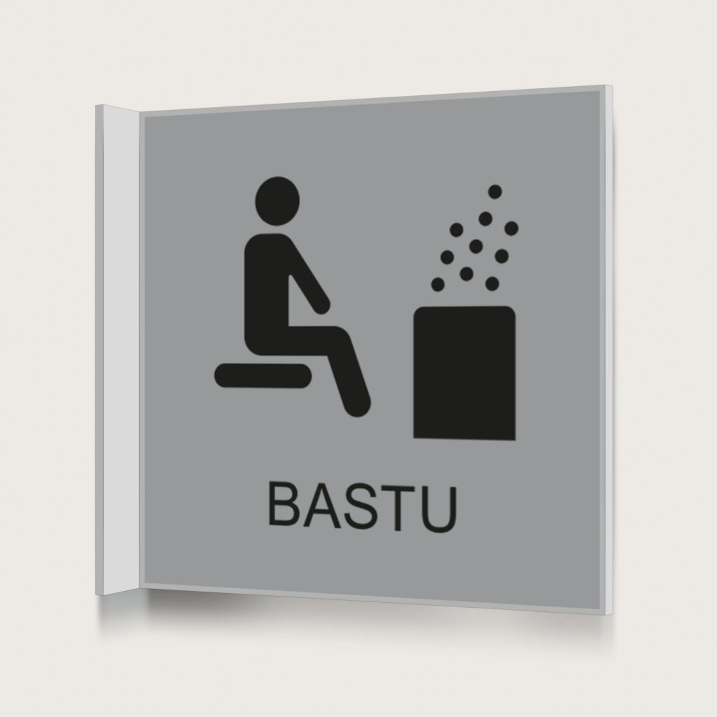 Flaggskylt Bastu 2 Silver 150 x 150 mm