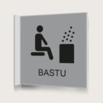 Flaggskylt Bastu 2 Silver 150 x 150 mm