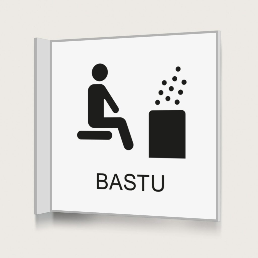 Flaggskylt Bastu 2 Vit 150 x 150 mm