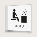 Flaggskylt Bastu 2 Vit 150 x 150 mm