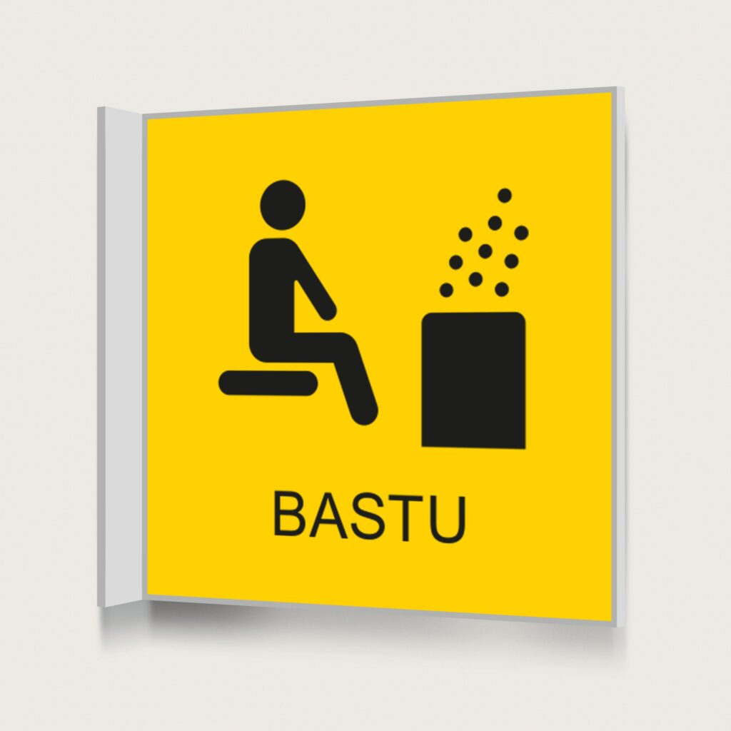 Flaggskylt Bastu 2 Gul 150 x 150 mm
