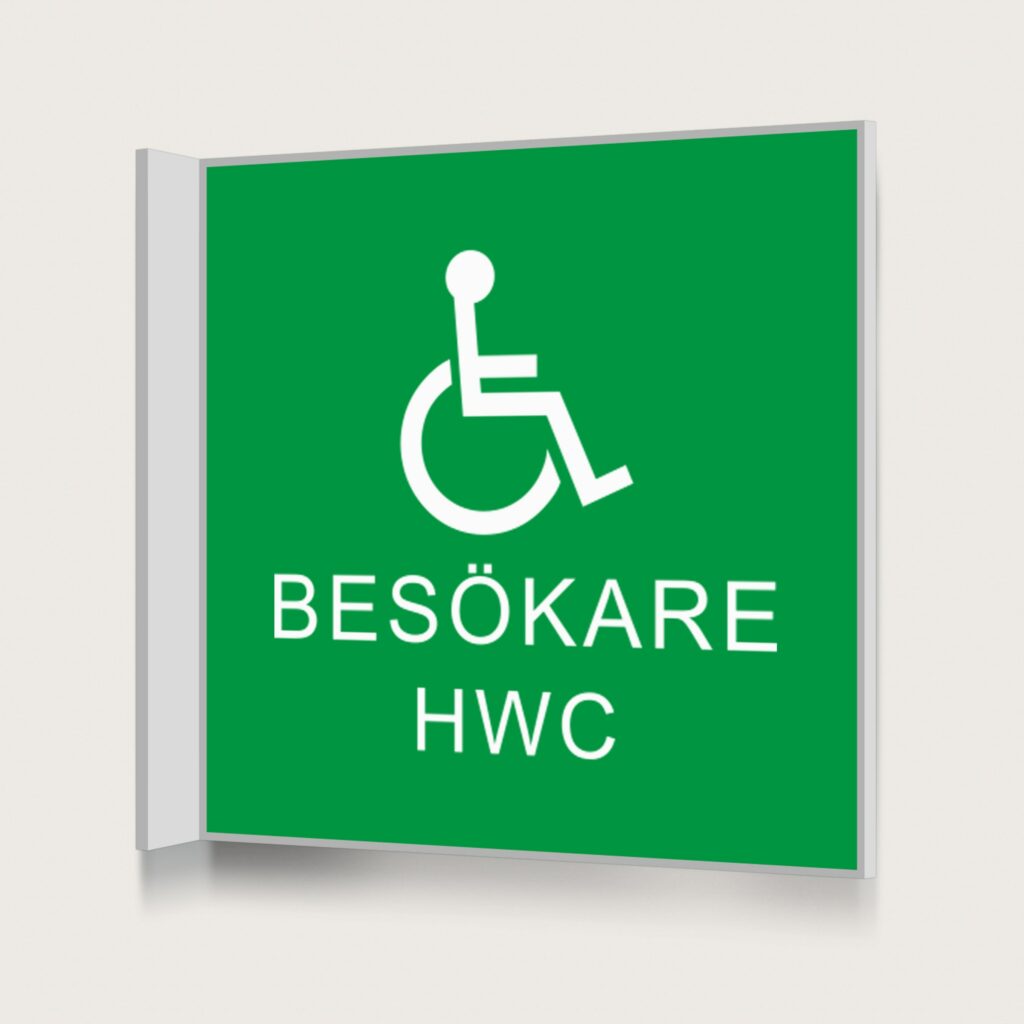 Flaggskylt Besökare HWC Grön 150 x 150 mm
