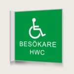 Flaggskylt Besökare HWC Grön 150 x 150 mm