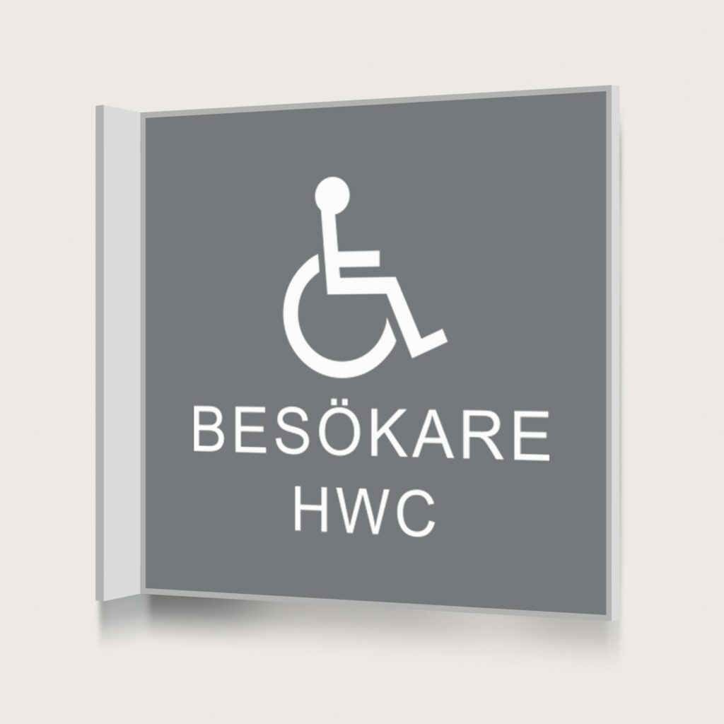 Flaggskylt Besökare HWC Grön 150 x 150 mm