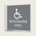 Flaggskylt Besökare HWC Grön 150 x 150 mm
