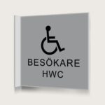 Flaggskylt Besökare HWC Silver 150 x 150 mm