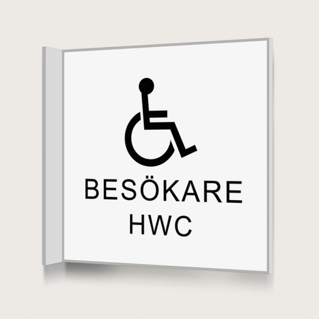 Flaggskylt Besökare HWC Vit 150 x 150 mm