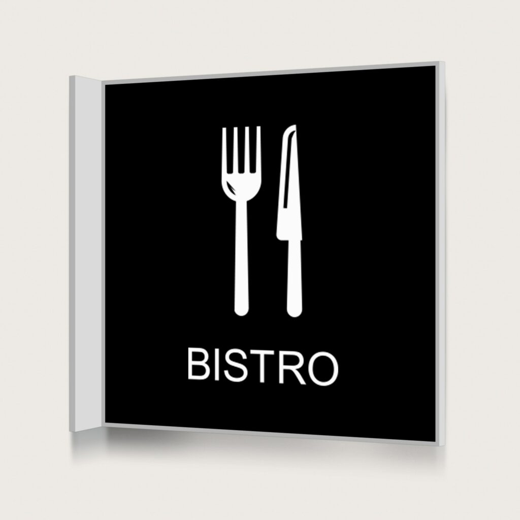 Flaggskylt Bistro Svart 150 x 150 mm