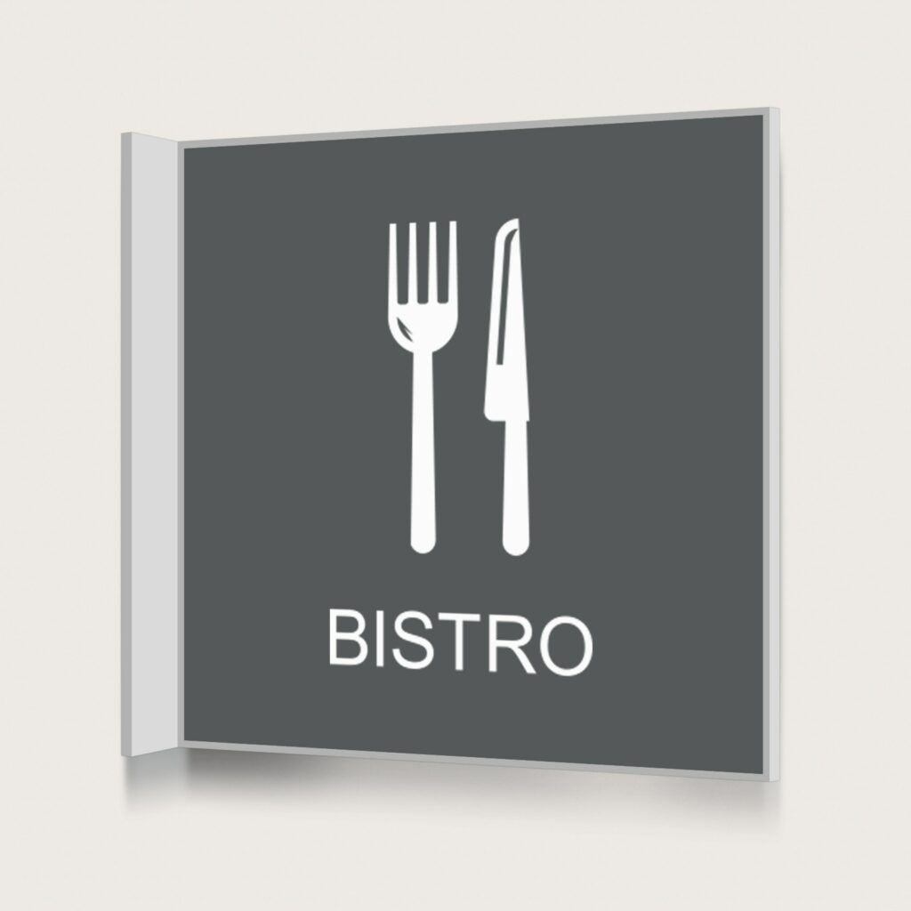 Flaggskylt Bistro Charcoal 150 x 150 mm