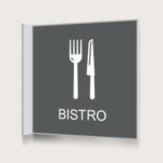 Flaggskylt Bistro Charcoal 150 x 150 mm