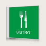 Flaggskylt Bistro Grön 150 x 150 mm