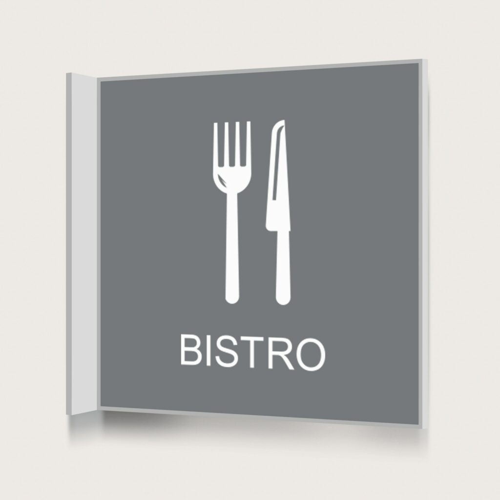 Flaggskylt Bistro Grå 150 x 150 mm