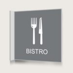 Flaggskylt Bistro Grå 150 x 150 mm