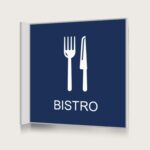 Flaggskylt Bistro Mörkblå 150 x 150 mm
