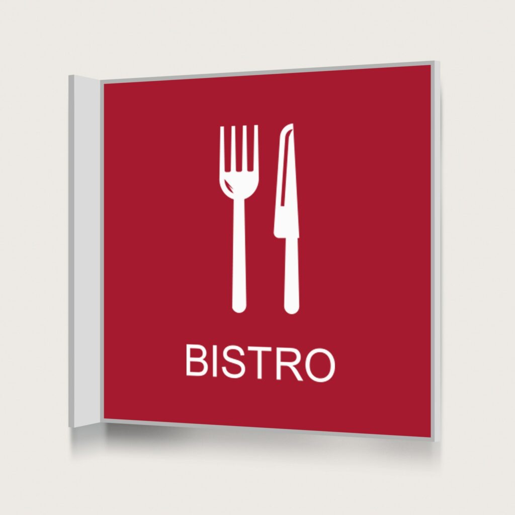 Flaggskylt Bistro Röd 150 x 150 mm