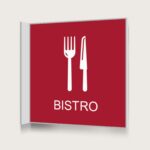 Flaggskylt Bistro Röd 150 x 150 mm