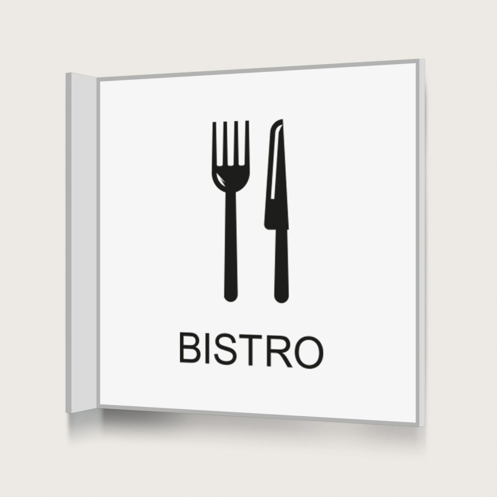 Flaggskylt Bistro Vit 150 x 150 mm