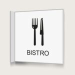 Flaggskylt Bistro Vit 150 x 150 mm