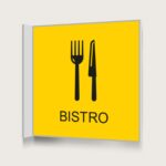 Flaggskylt Bistro Gul 150 x 150 mm
