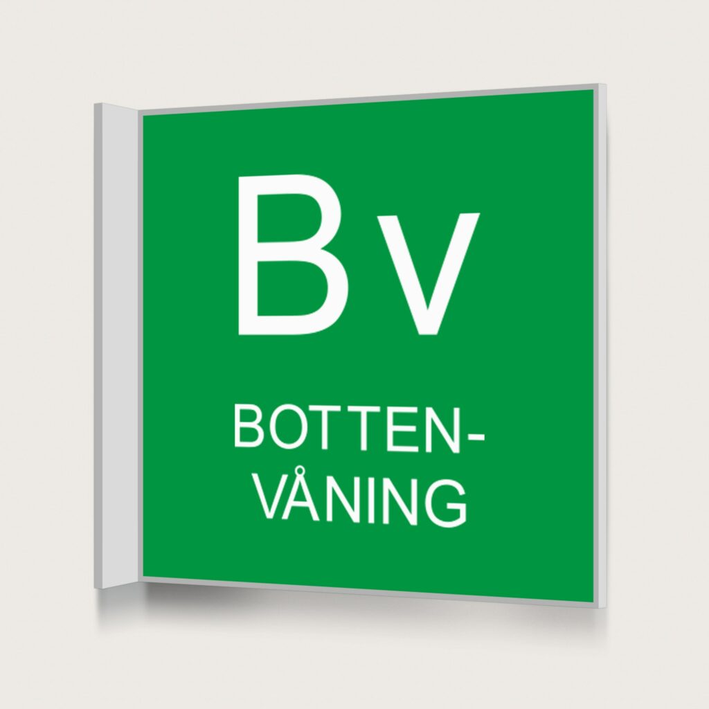 Flaggskylt Bottenvåning Grön 150 x 150 mm