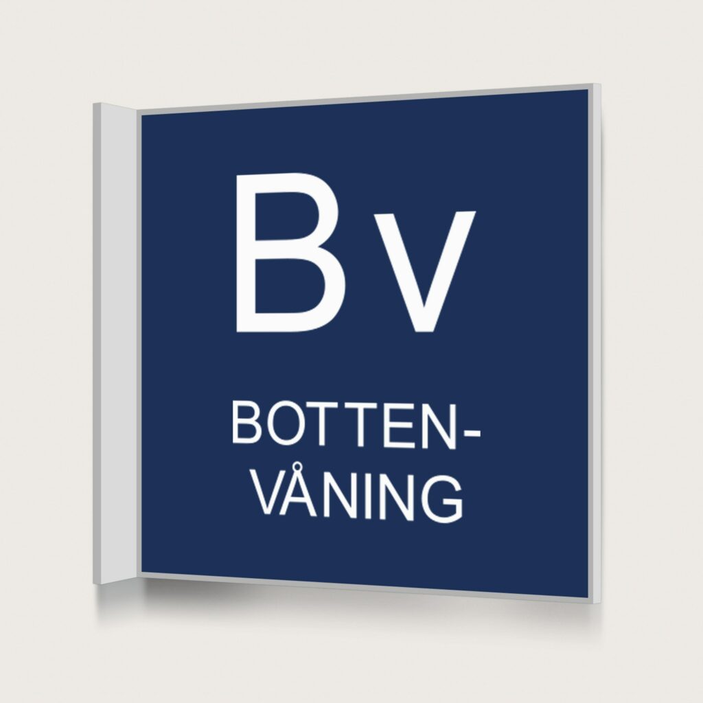 Flaggskylt Bottenvåning Mörkblå 150 x 150 mm