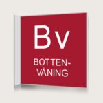Flaggskylt Bottenvåning Röd 150 x 150 mm