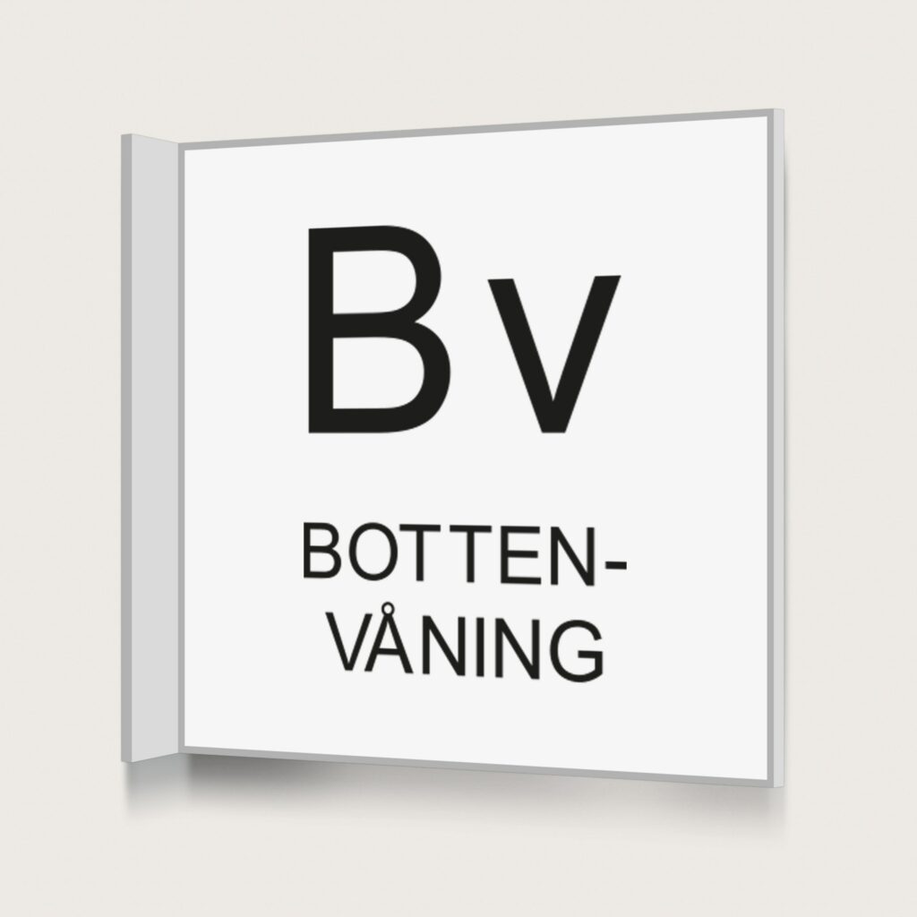 Flaggskylt Bottenvåning Vit 150 x 150 mm