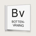 Flaggskylt Bottenvåning Vit 150 x 150 mm