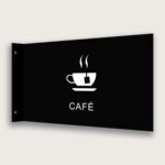 Flaggskylt Café Svart 295 x 180 mm