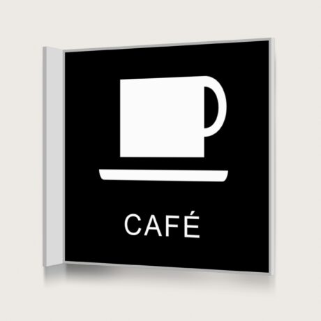 Flaggskylt Café Svart 150 x 150 mm