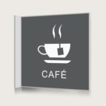 Flaggskylt Café 2 Charcoal 150 x 150 mm